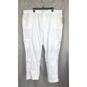 Laura Ashley Pants 24W White Convertible/Crop Pants New